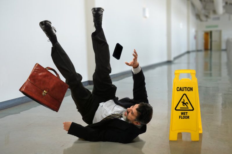 Slip and fall injuries on wet floor