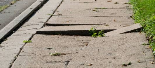 Uneven sidewalk in Oceanside