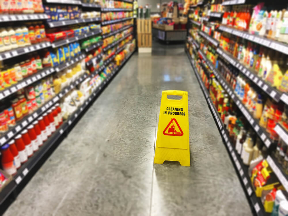 Wet floor that caused slip and fall injury in Vista